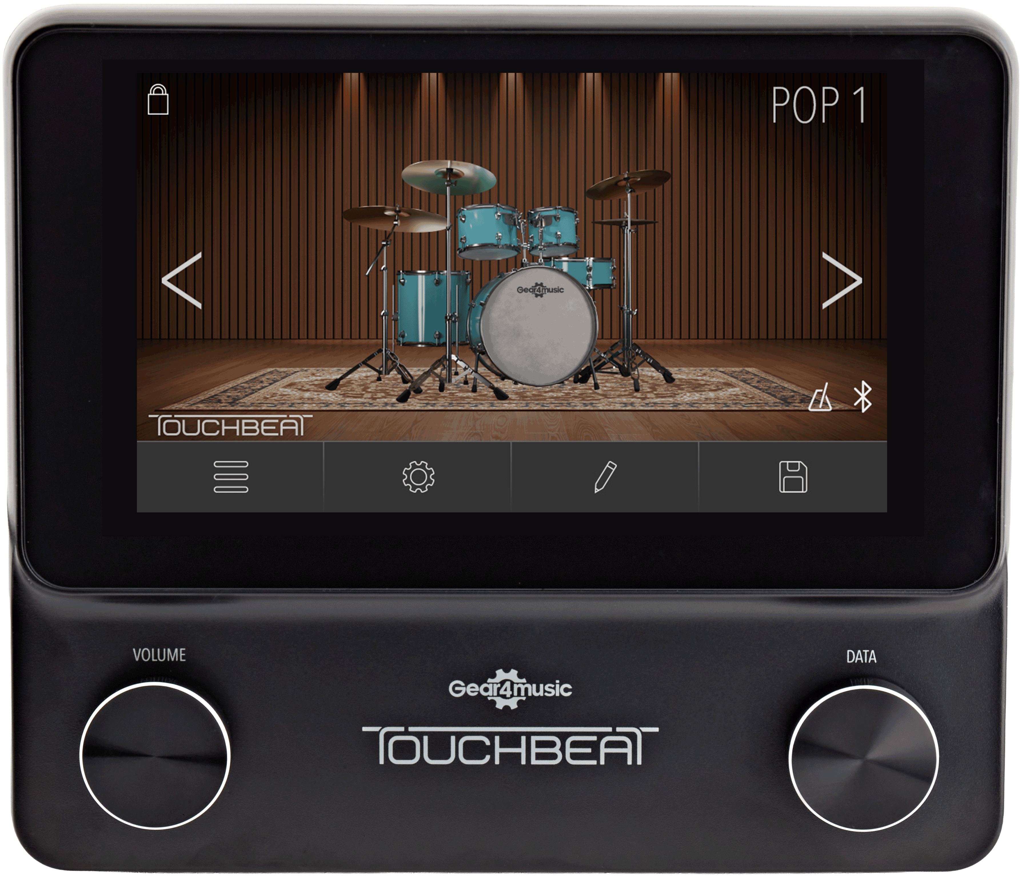 Bedieningselementen van de TOUCHBEAT touchscreen-drummodule